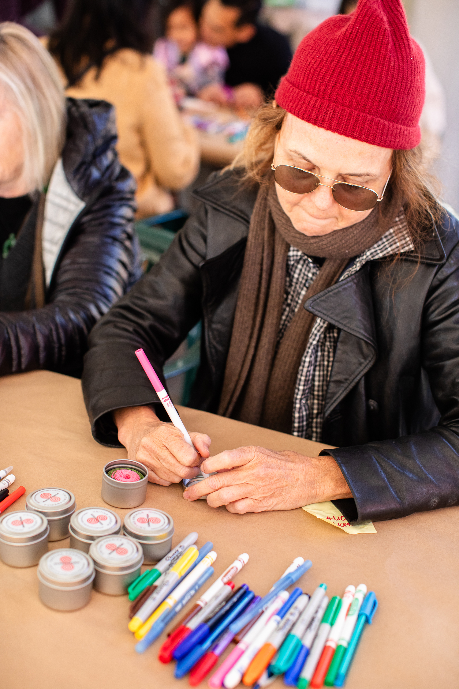 Alice Hope works on a piece during Scrollathon event at LongHouse Reserve on October 25. COURTESY LONGHOUSE RESERVE