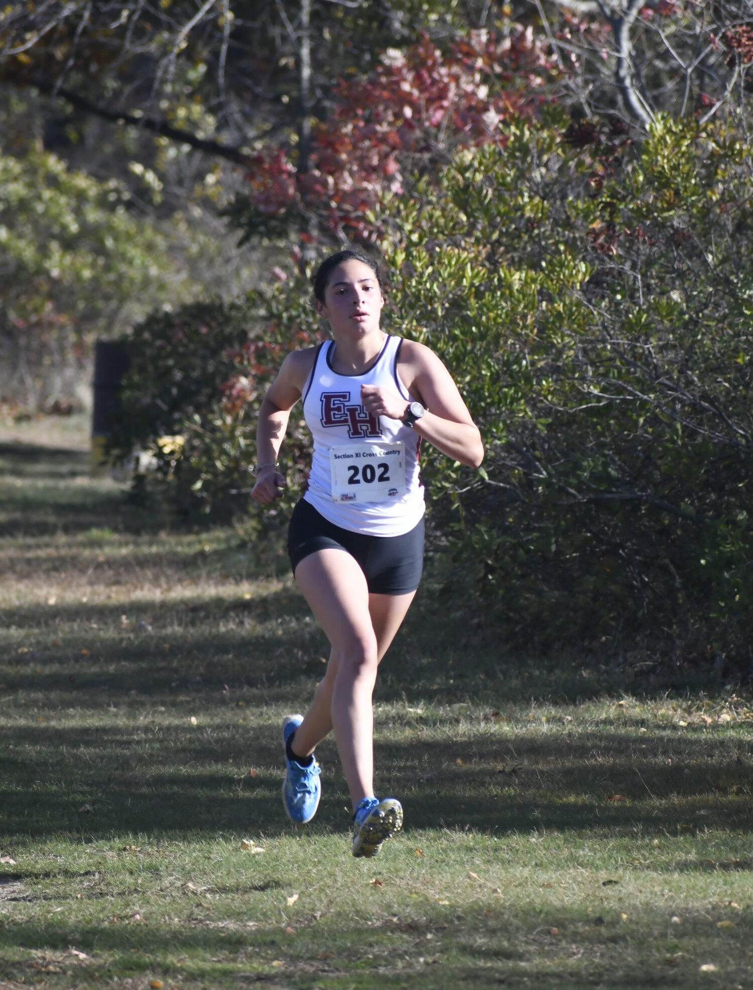 East Hampton junior Laura Martinez ran a personal best at Sunken Meadow on Thursday, November 6.  DREW BUDD