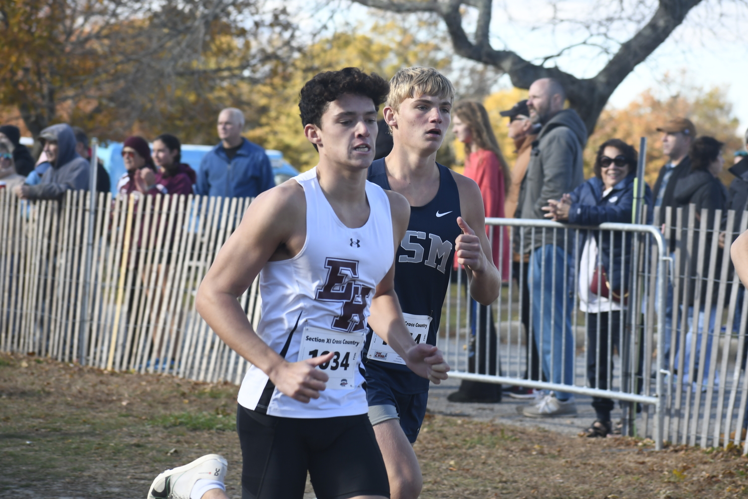 East Hampton senior Liam Knight at the start of last week's race.  DREW BUDD