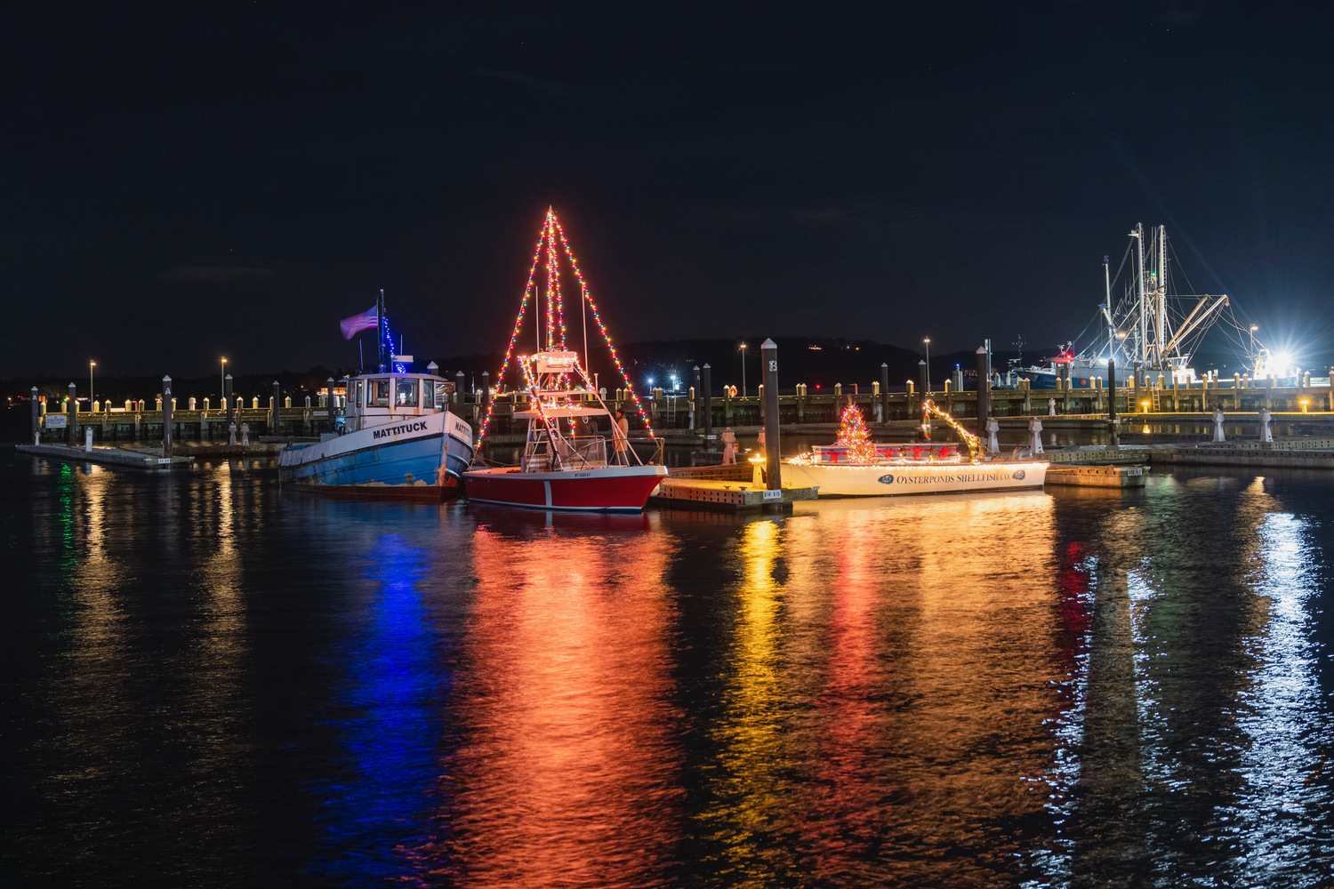 The Greenport Holiday Stroll is designed to encourage people to enjoy the waterfront community at night. Jeremy Garretson photo