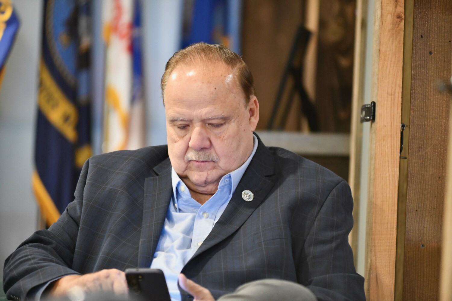 Southampton Town Board member Rick Martel on Tuesday night.  DANA SHAW