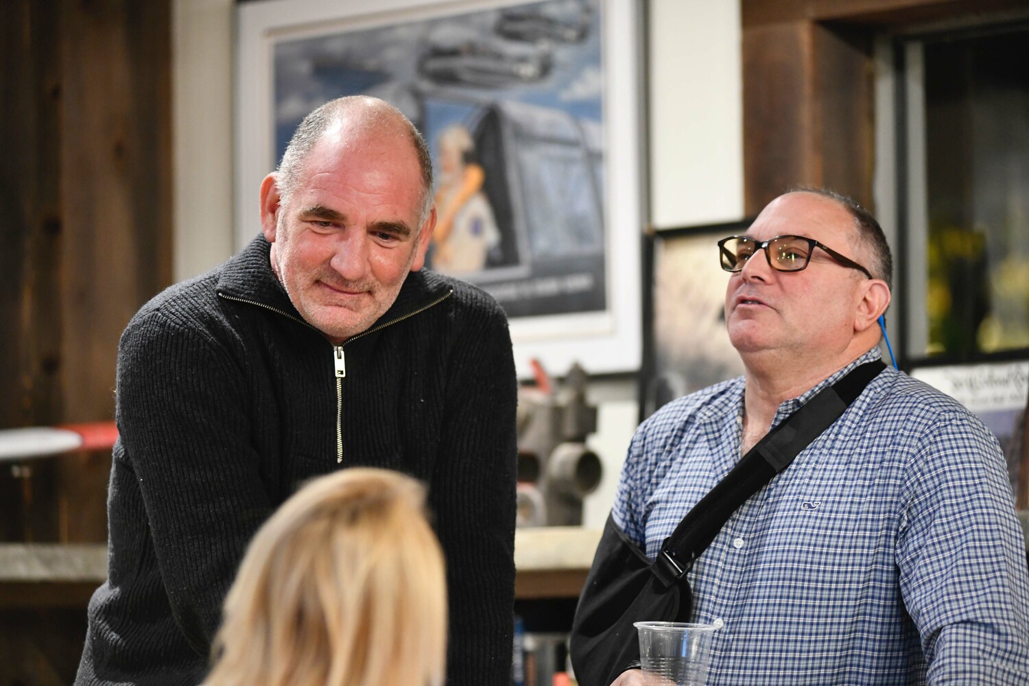 Southampton Town Trustees Chip Maran and Scott Horowitz on election night in Westhampton Beach.  DANA SHAW