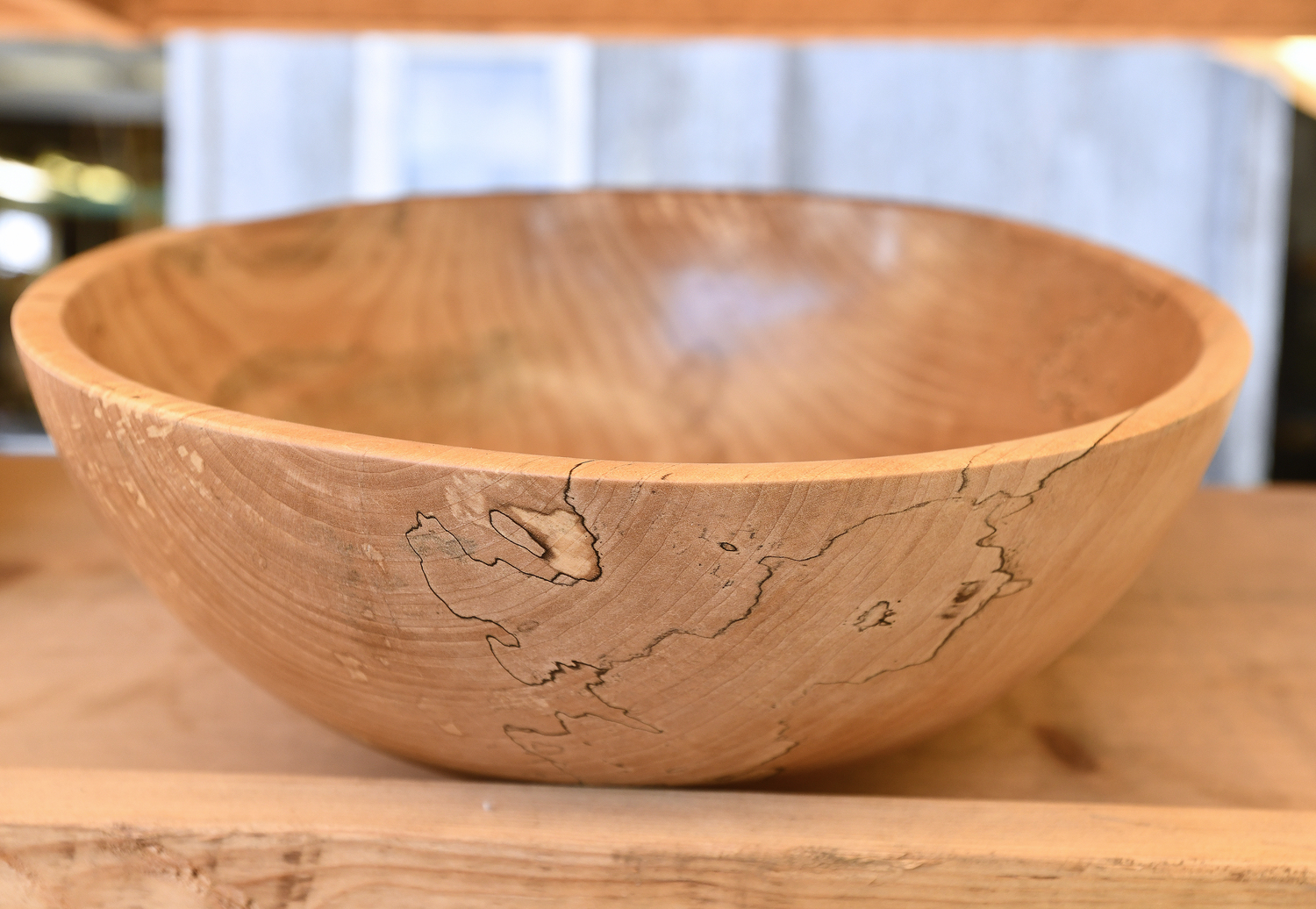 One of John Halsey's finished wood turning projects. He sells the bowls at his shop in Water Mill. DANA SHAW