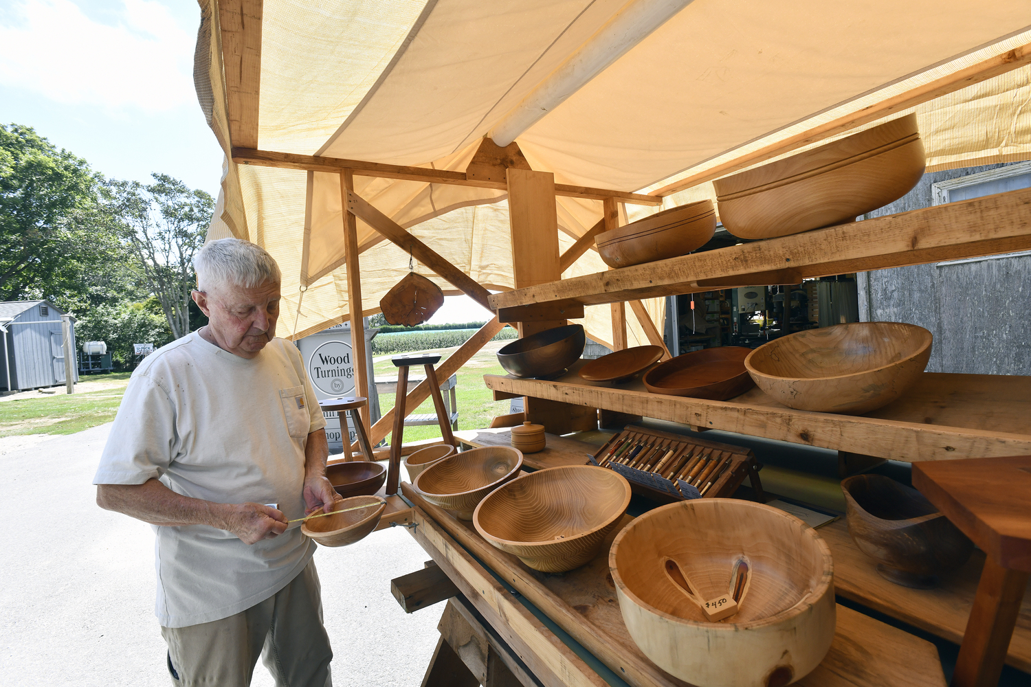 John Halsey's Water Mill shop, where he sells his wood turning creations. DANA SHAW
