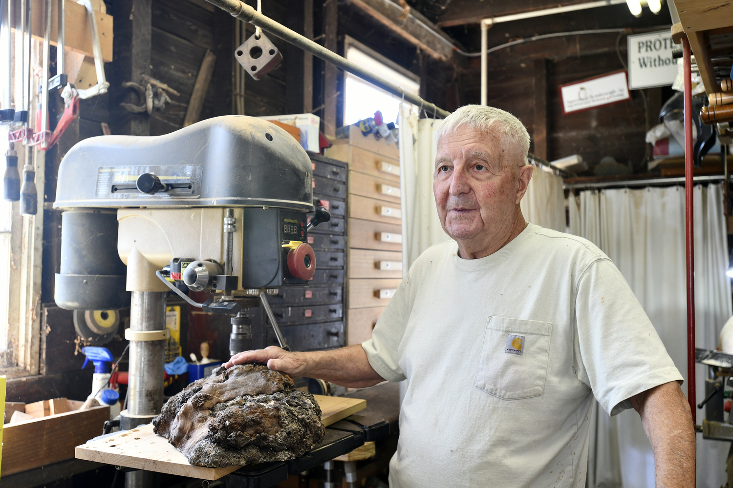 After working for decades as a farmer and running The Milk Pail, John Halsey has found a second act in retirement as a woodturner. DANA SHAW