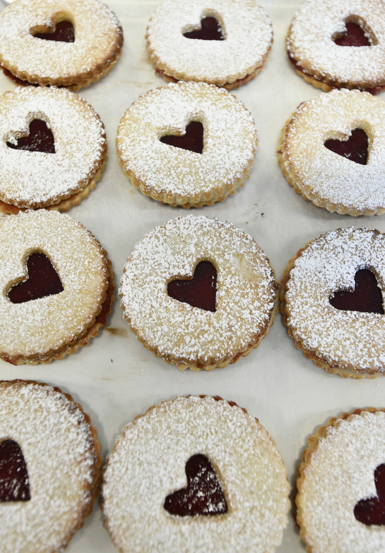 Freshly made Linzer cookies.  DANA SHAW