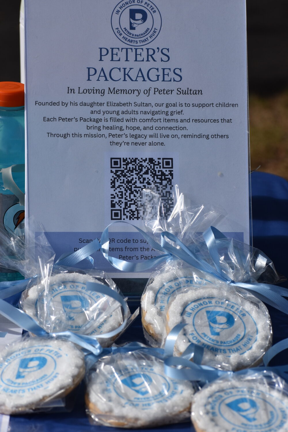 Peter's Packages was created by Elizabeth Sultan, a Westhampton Beach junior. The organization, which aims to help children and young adults going through grief, was created in memory of her father, Peter Sultan, who died in July. COURTESY CARA SULTAN
