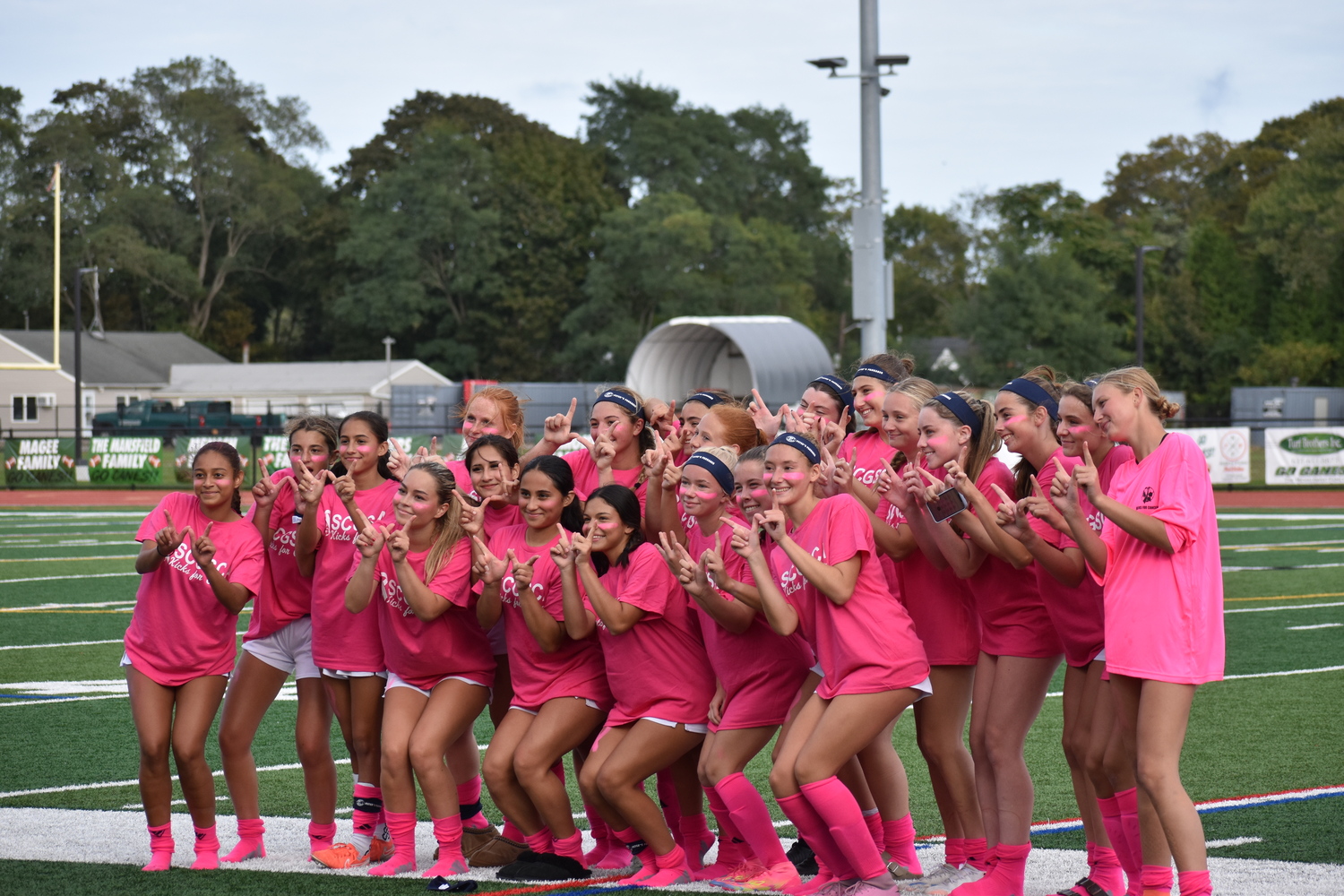 The Westhampton Beach varsity girls soccer team after their overtime win over ESM. COURTESY CARA SULTAN