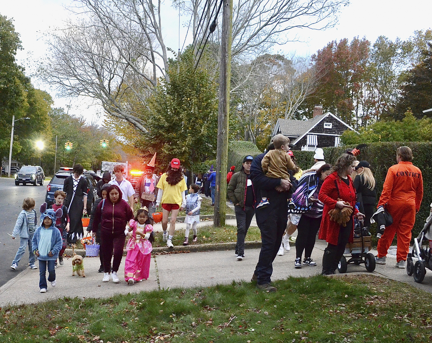 Trick or Treaters took to the streets of East Hampton on Friday, visiting shops and homes to meet their candy quota. KYRIL BROMLEY