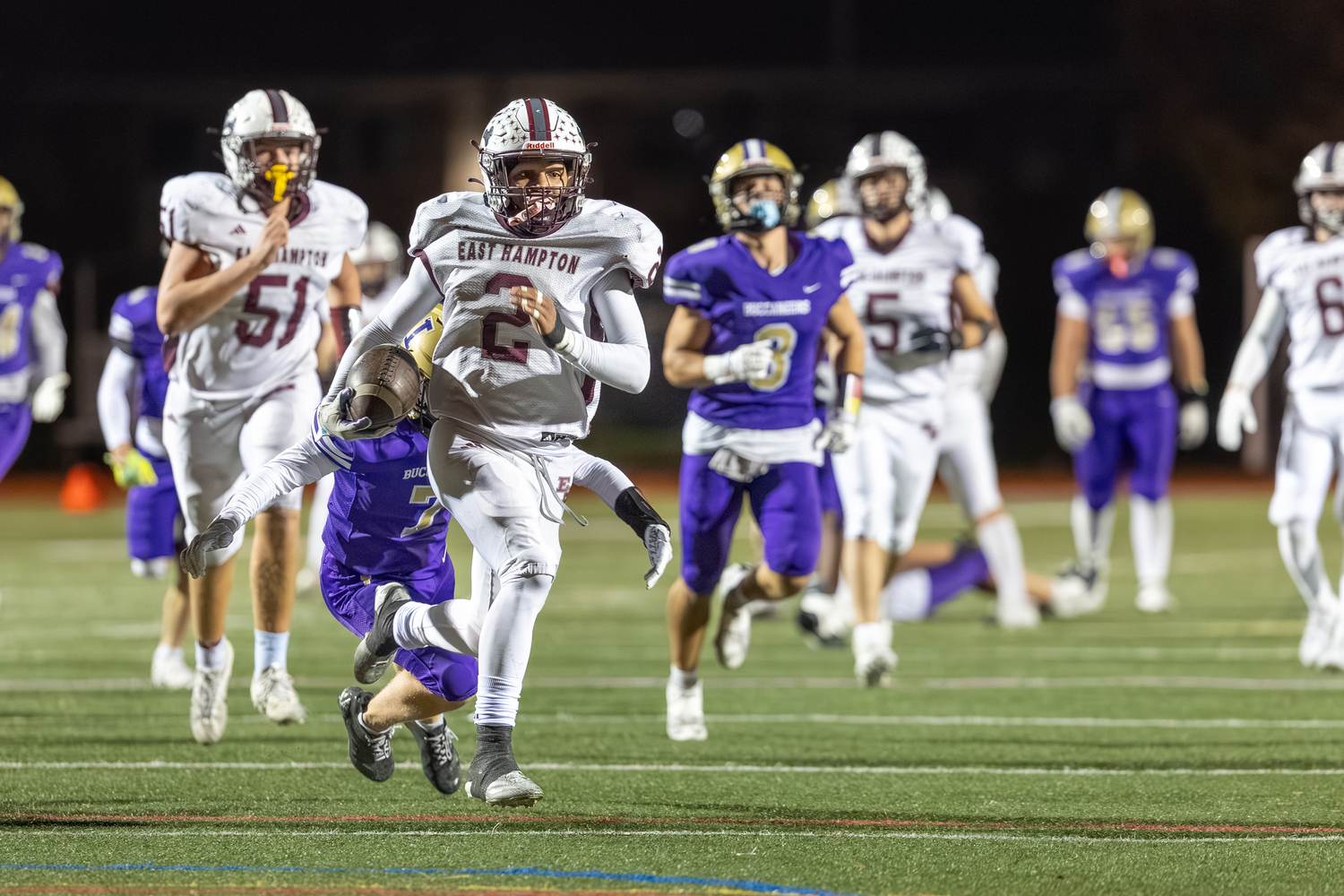 Bridgehampton senior Jai Feaster gets loose.  RON ESPOSITO