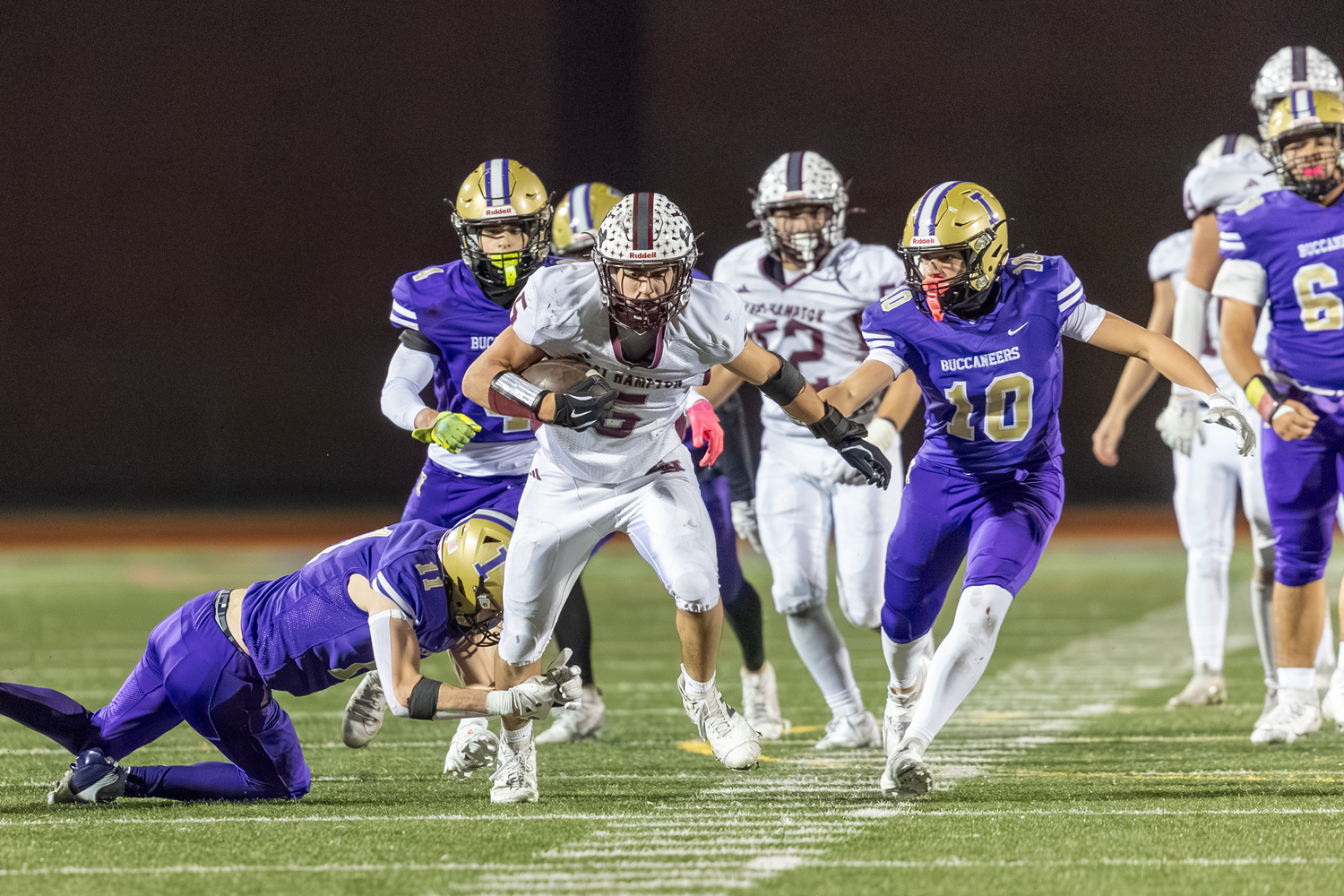 Bonac junior Jackson Ronick breaks free of an Islip defender.  RON ESPOSITO