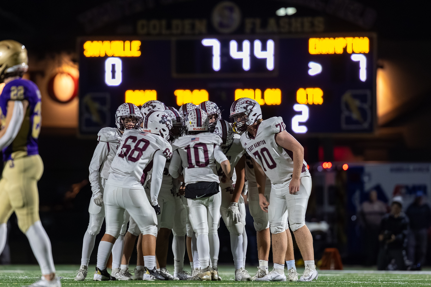 Senior quarterback Theo Ball gets the play in to his teammates.  RON ESPOSITO