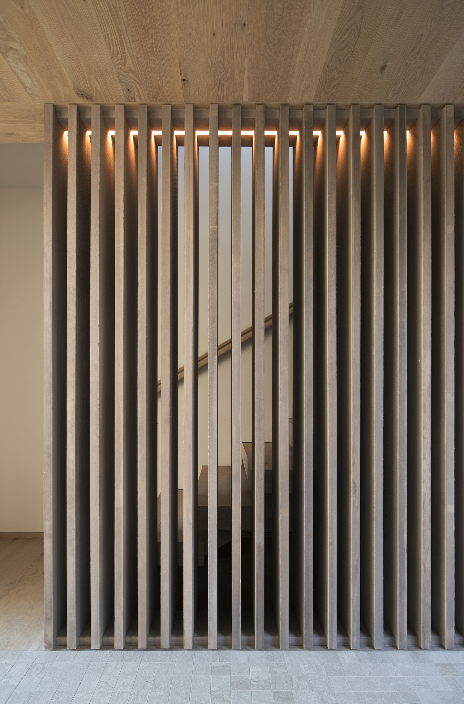The stair detail inside Georgica Cove. BATES MASI + ARCHITECTS