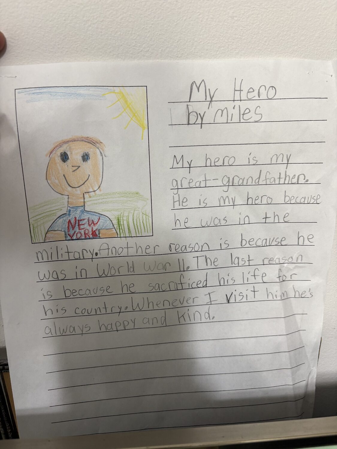 Mementos from John Siebold's time spent serving in the Merchant Marines in World War II share prominent space in his home alongside artwork from his great-grandchildren. CAILIN RILEY