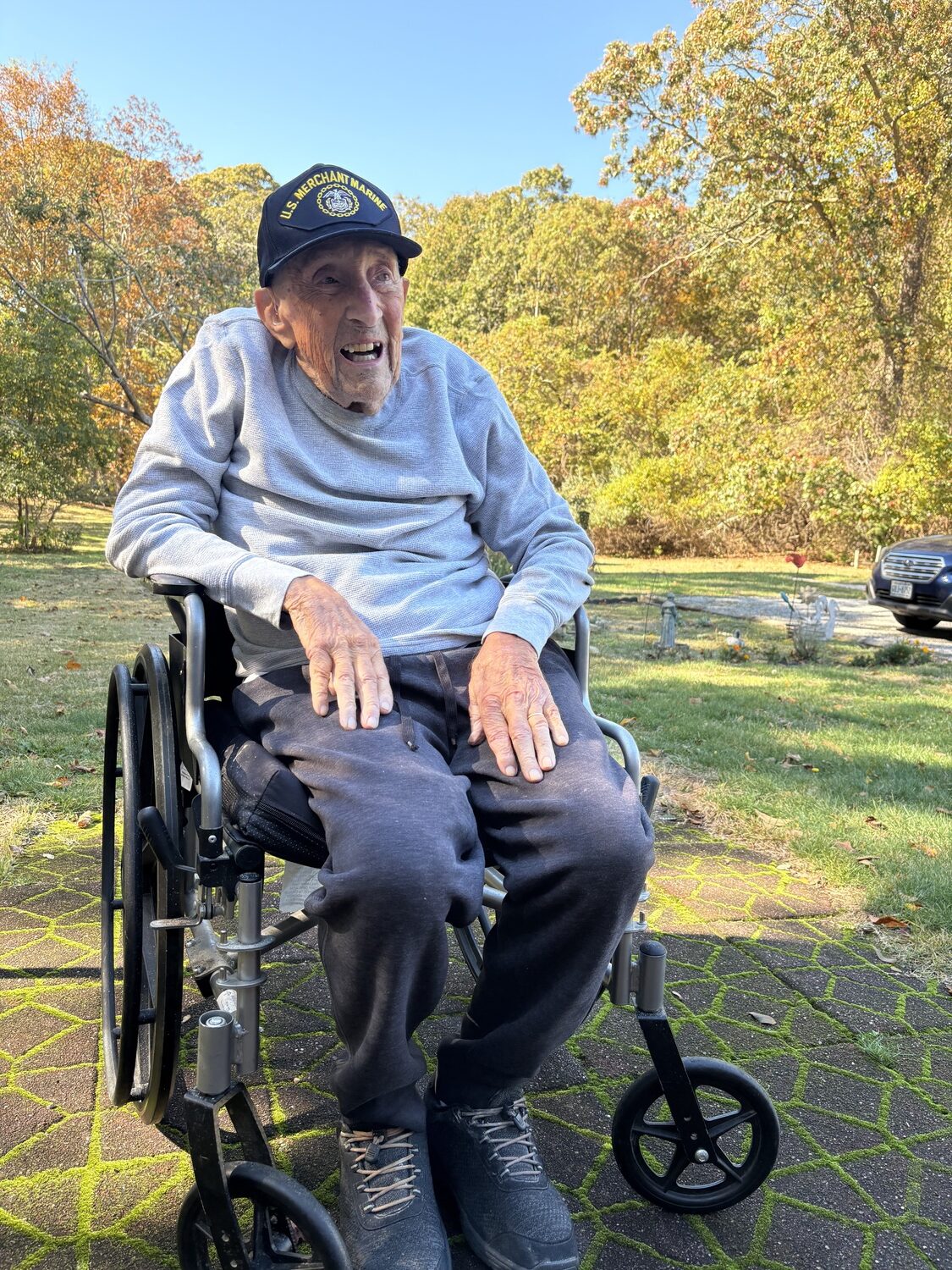 Hampton Bays resident John Siebold, 99, served in World War II with the Merchant Marines. CAILIN RILEY