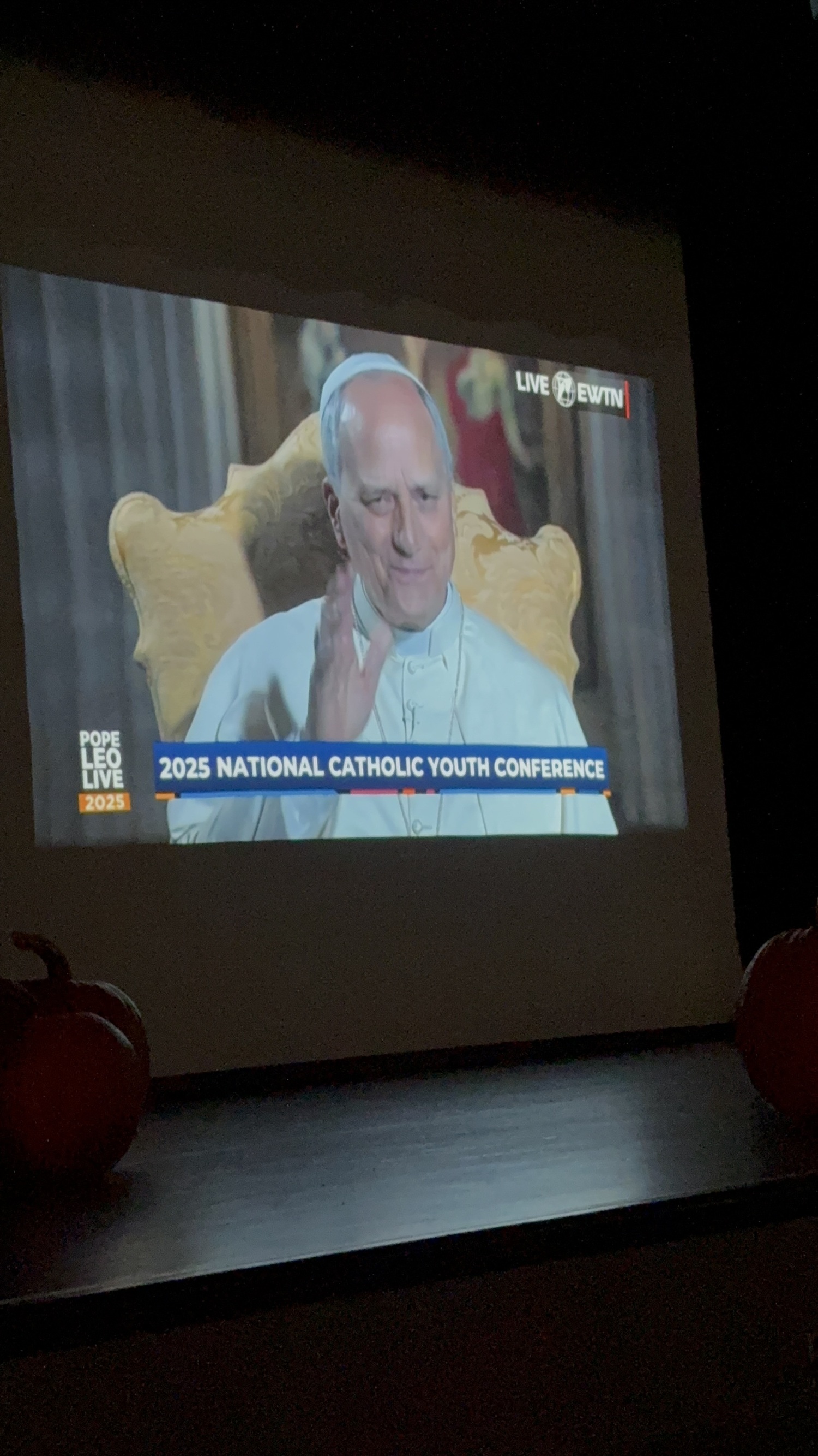 Pope Leo XIV, the first-ever American Pope, spoke to teens directly at the National Catholic Youth Conference in Indianapolis on November 21. OLH students tuned in for the Livestream. CAILIN RILEY