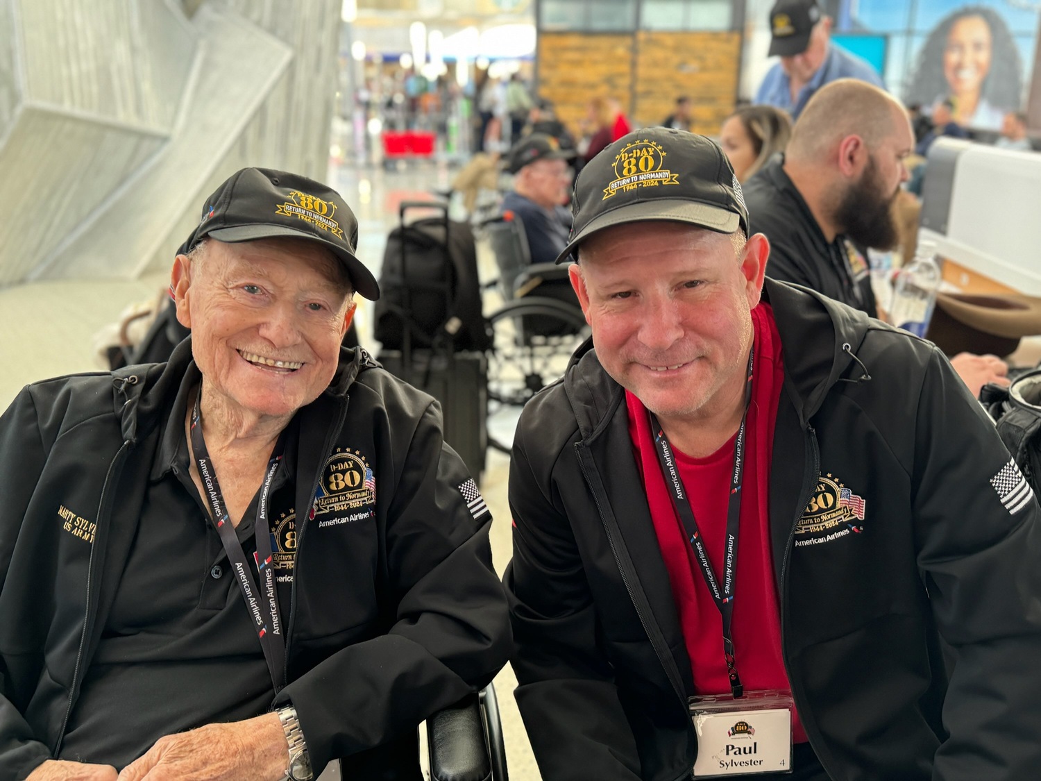 Martin Sylvester and his son, Paul Sylvester, in Normandy.