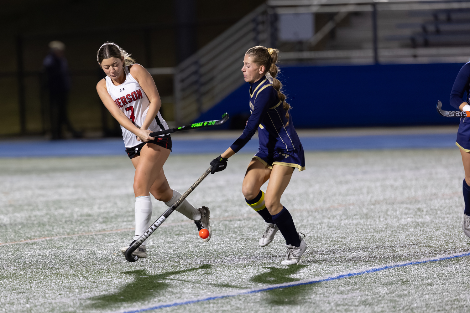 Pierson junior Ashley Stuckart tries to send the ball up field.  RON ESPOSITO