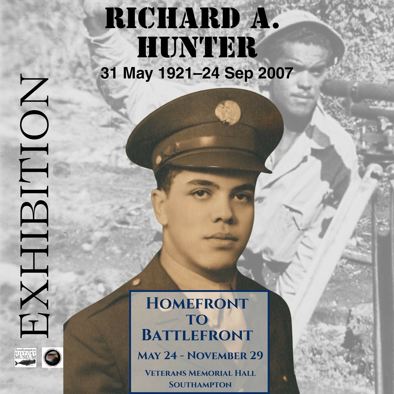 A panel on Richard A. Hunter, a Southampton resident and World War II veteran, will be on display at the Southampton Cultural Center. COURTESY BONNIE GRICE