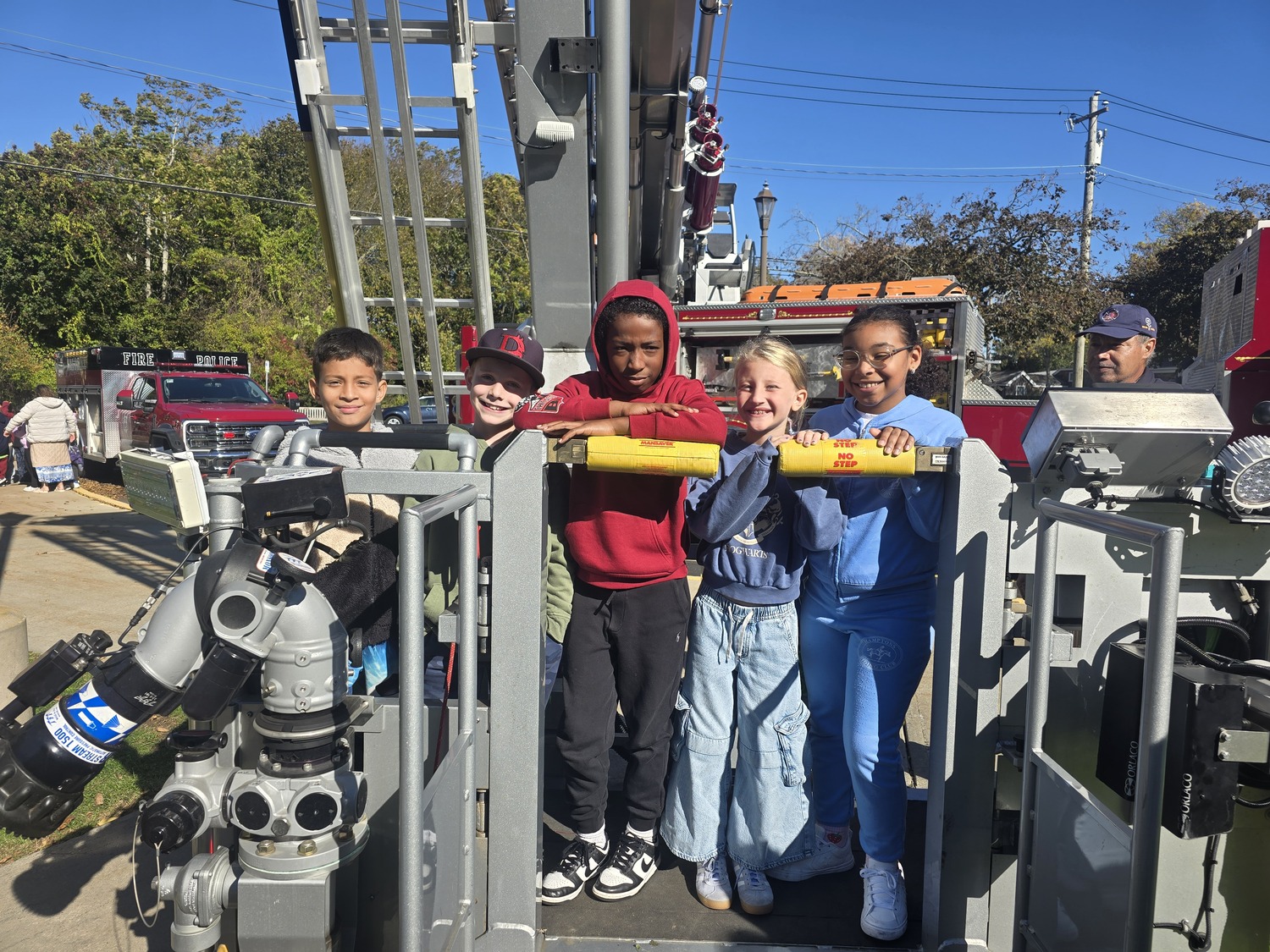 In recognition of National Fire Prevention Week, Southampton Elementary School students received hands-on lessons in fire safety from members of the Southampton Fire Department. Students explored the department’s fire trucks, examined firefighting tools and learned essential fire safety tips. They also participated in a smoke house simulation. COURTESY SOUTHAMPTON SCHOOL DISTRICT