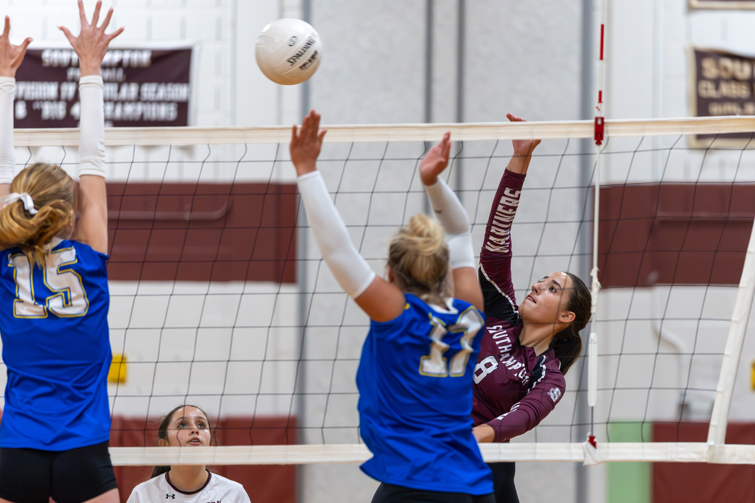 Southampton senior co-captain Bea Pariz goes for the kill.  RON ESPOSITO/SOUTHAMPTON SCHOOL DISTRICT