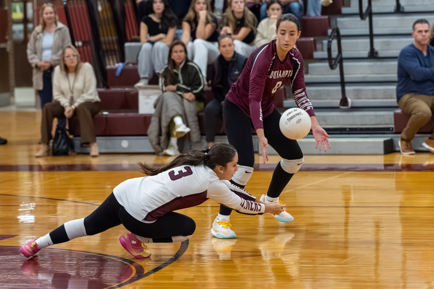 Southampton senior co-captain Danna Nieto digs an incoming serve.  RON ESPOSITO/SOUTHAMPTON SCHOOL DISTRICT