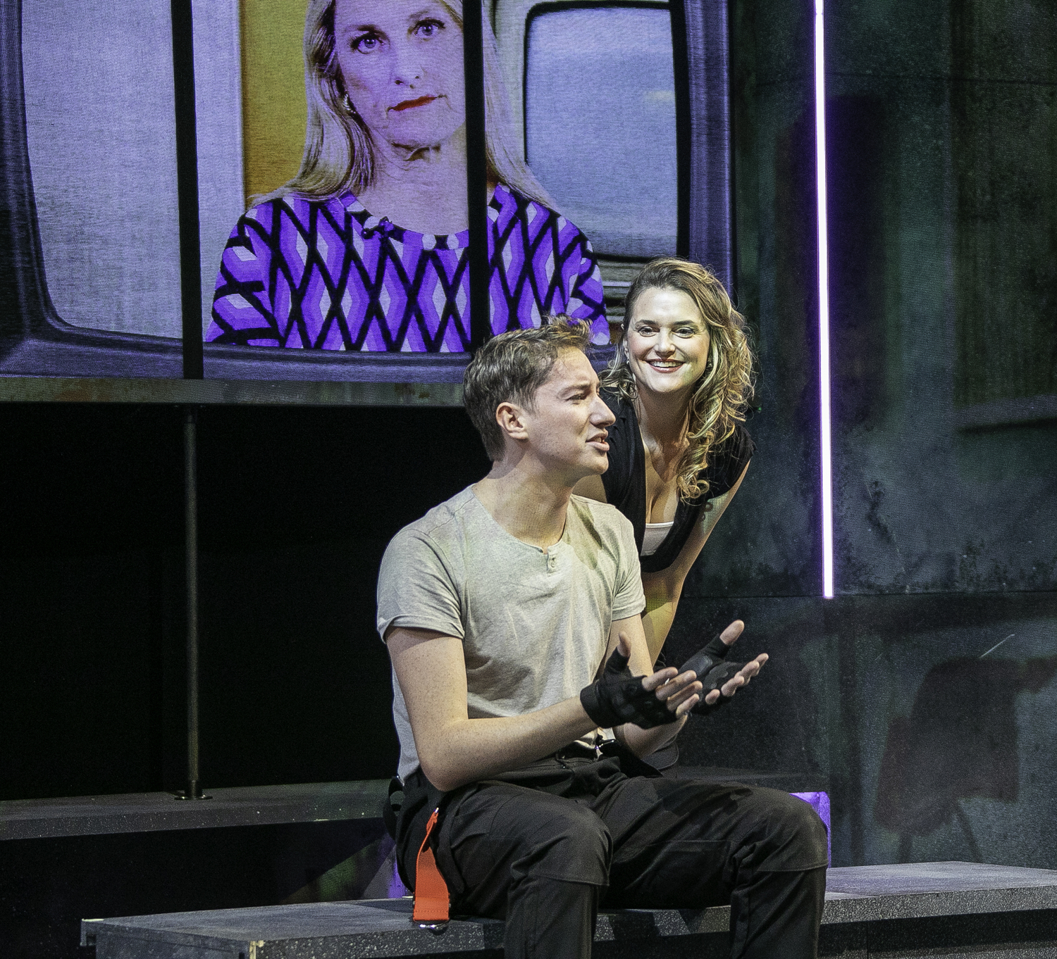 John Kroft (Montag) and Daniela Mastropietro (Mildred) in the Bay Street Theater production of 