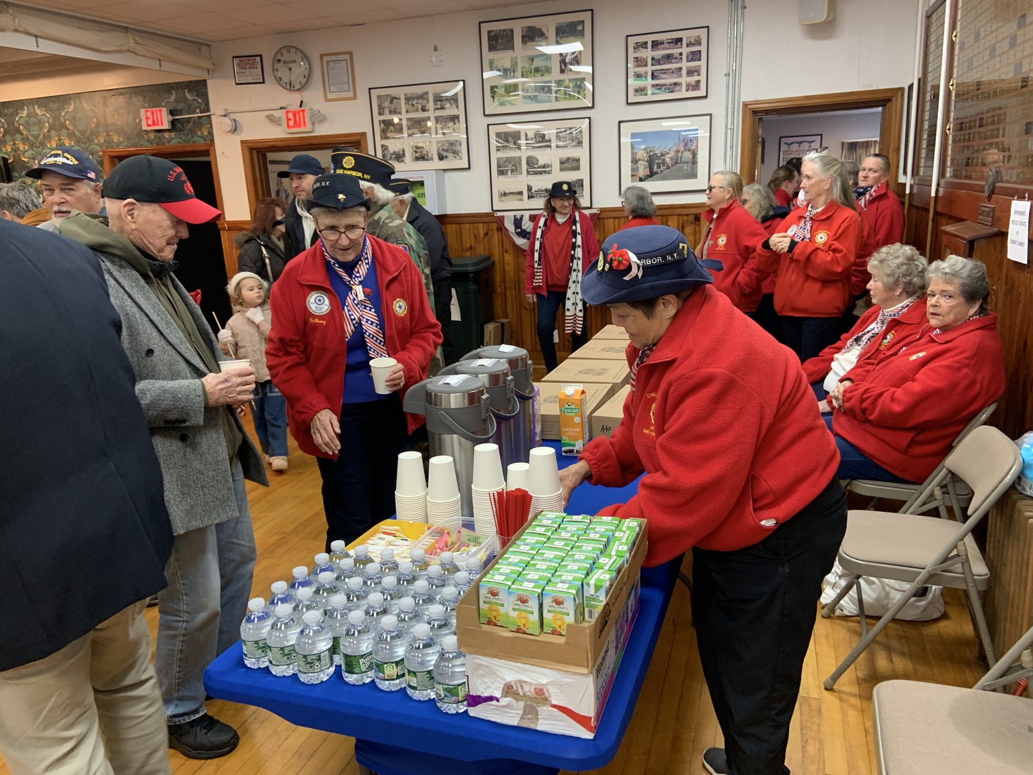 The Sag Harbor American Legion Auxiliary served coffee and rolls to the large crowd that turned out for the annual Veterans Day observance. STEPHEN J. KOTZ