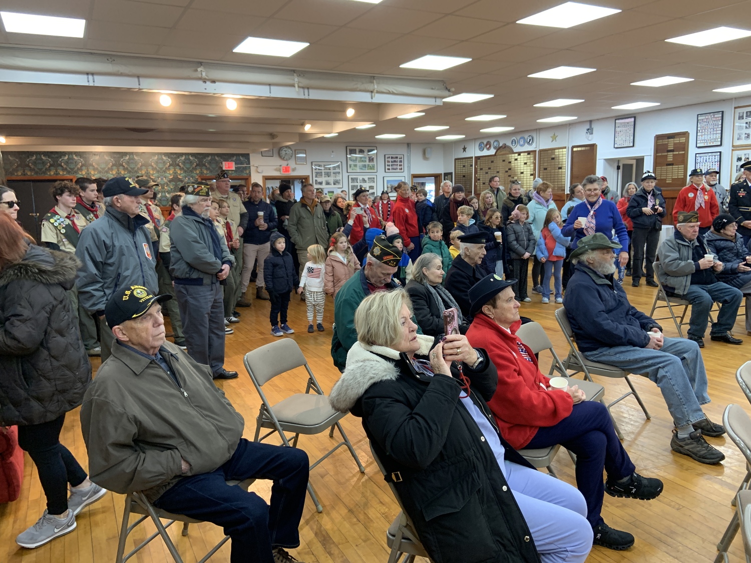 A large crowd attended the annual Sag Harbor Veterans Day observance at the American Legion hall. STEPHEN J. KOTZ