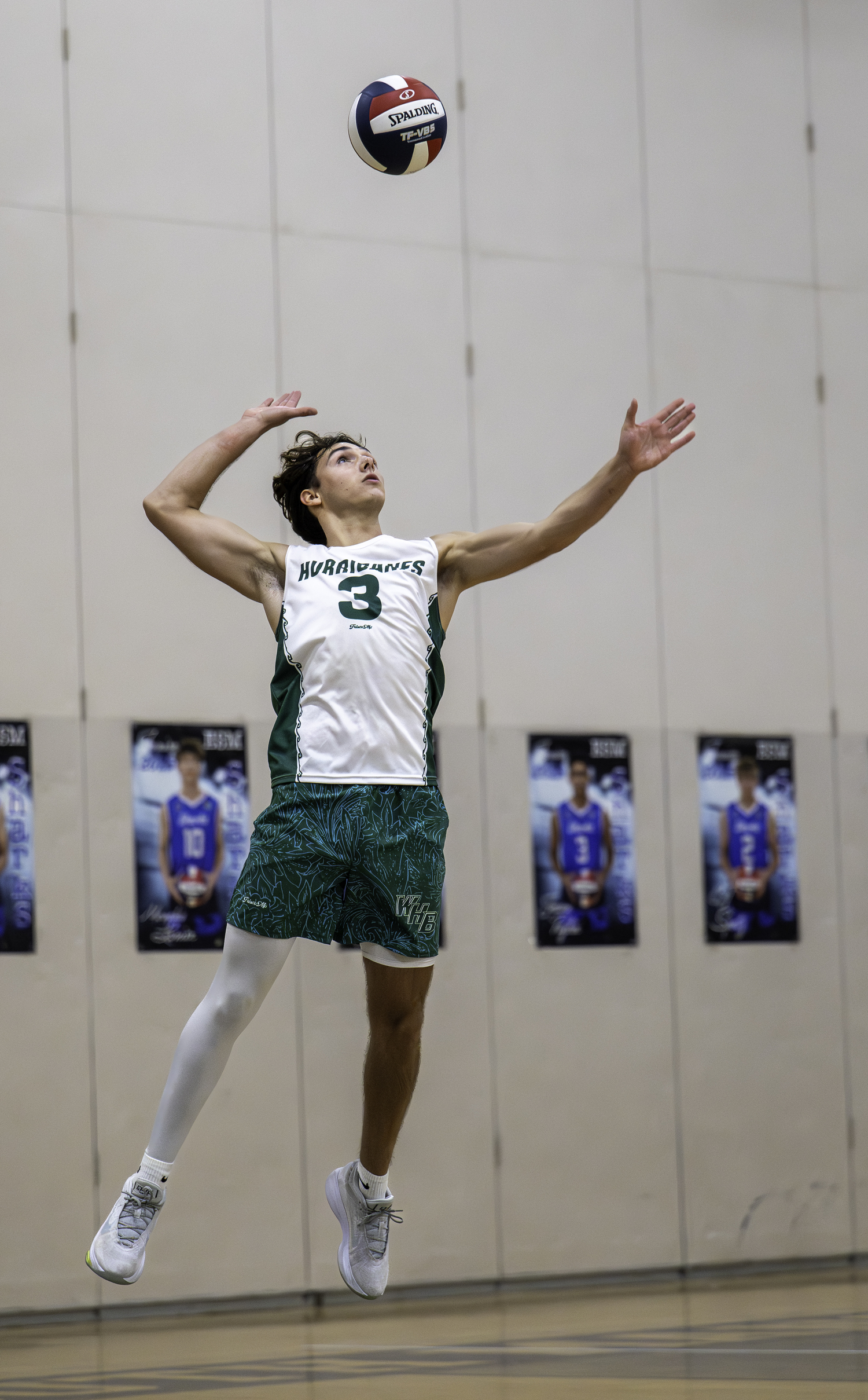 Senior setter Cameron Giordano serves. MARIANNE BARNETT