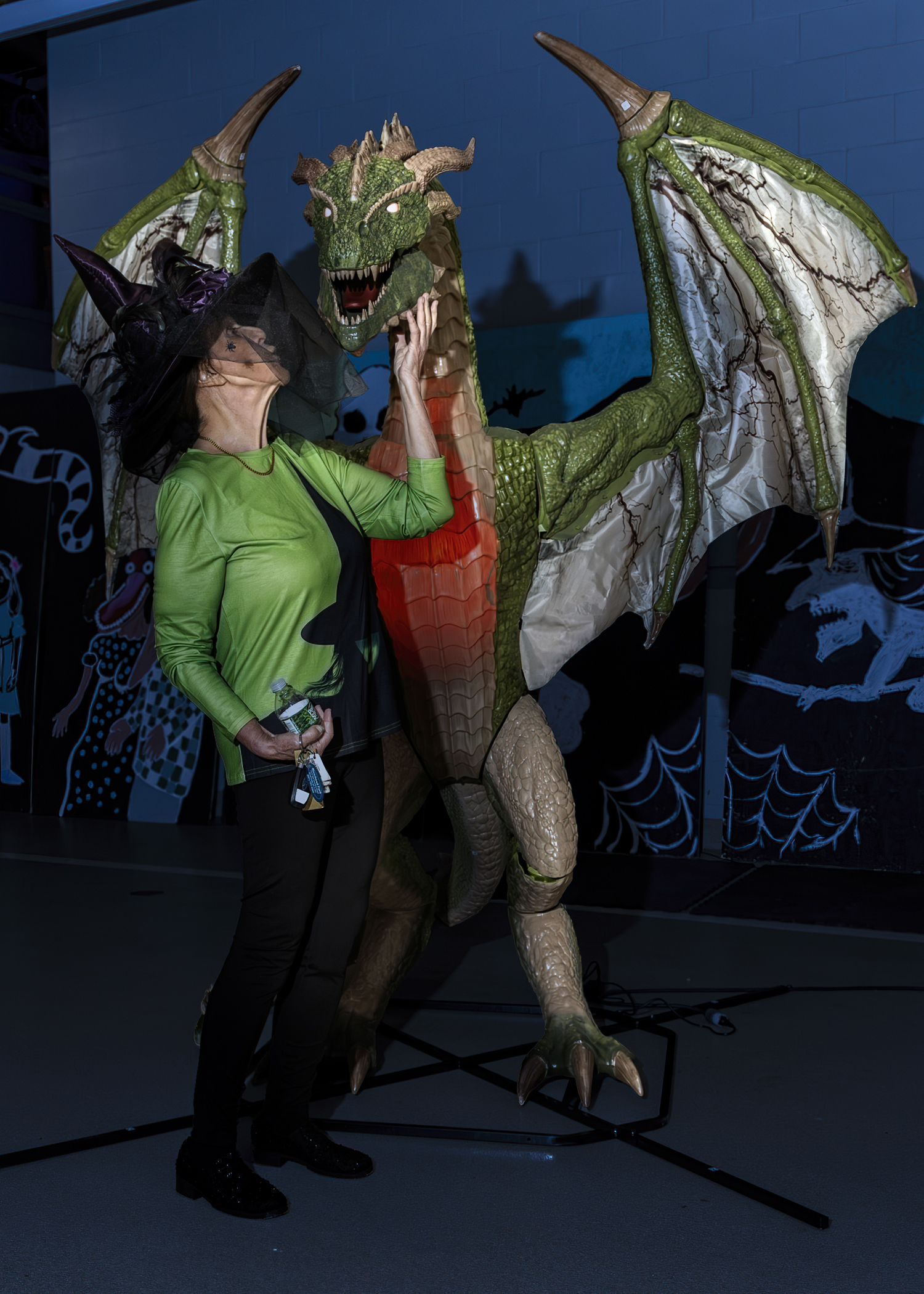 The Westhampton Beach Fire Department hosted a Spooky Walk inside the department’s Sunset Avenue headquarters on October 31. More than five hundred adults and children wandered through the darkened apparatus floor where they came face to face with an
angry gorilla, a terrifying dragon, and an assortment of frightening folk. After their time of terror those who completed the walk were rewarded with a bag of candy. The walk was designed and constructed by the
department’s Ladies Auxiliary. They were assisted in the effort by the department’s juniors and adult members.