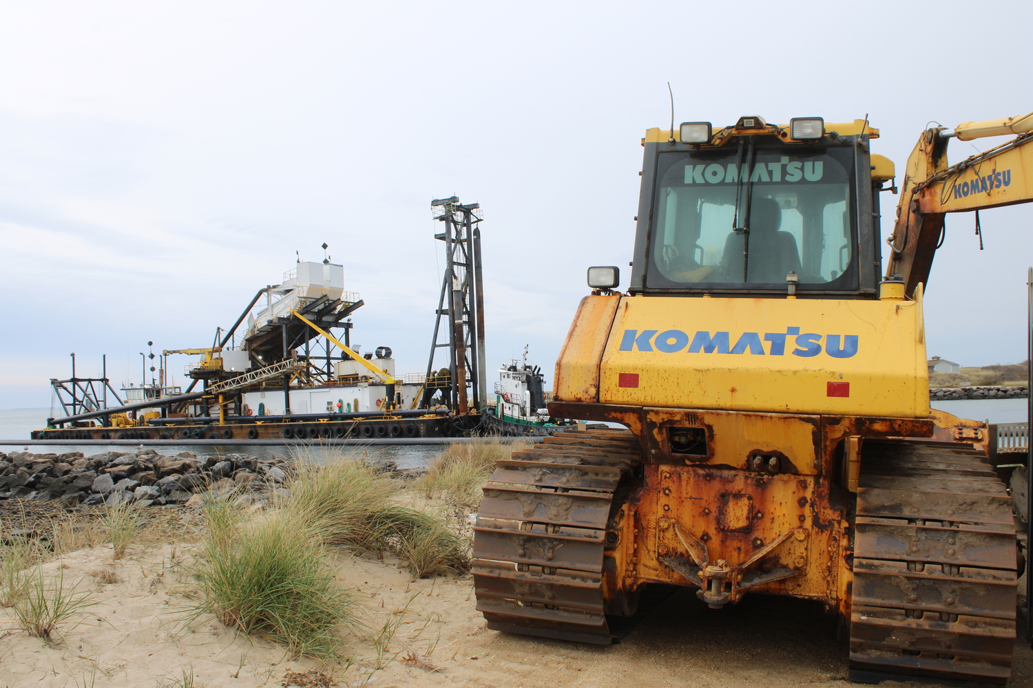After an emergency dredging operation in February of this year, the Army Corps of Engineers has deployed Dredge Oyster Bay for a long-awaiting operation. JACK MOTZ