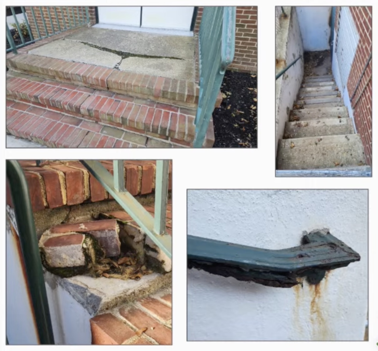 Exterior steps, railways, walkway and curbs at Springs School are cracked, broken and rusted. SPRINGS SCHOOL DISTRICT