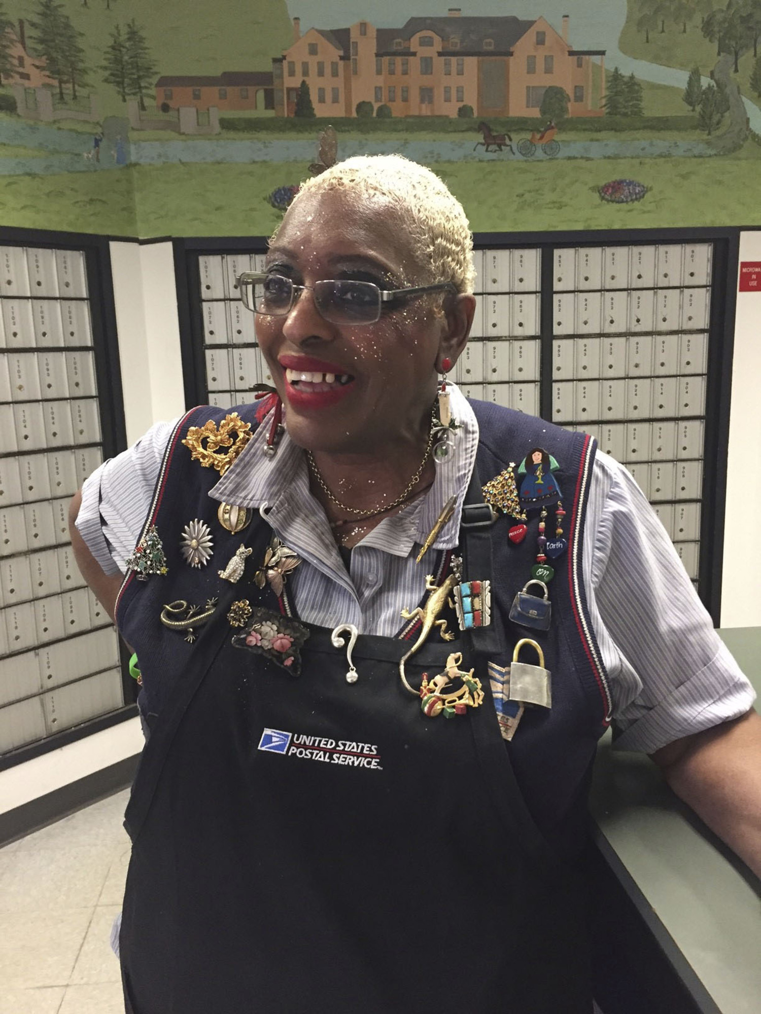 Ruby Barrow at the Water Mill Post Office in 2017.  CAILING RILEY