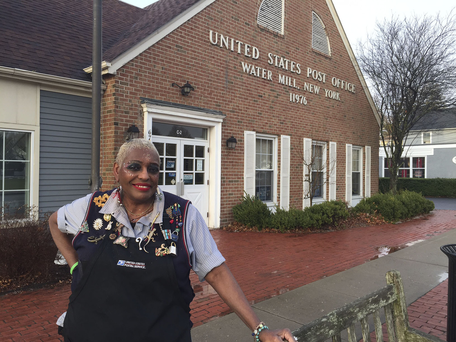 Ruby Barrow at the Water Mill Post Office in 2017.  CAILING RILEY