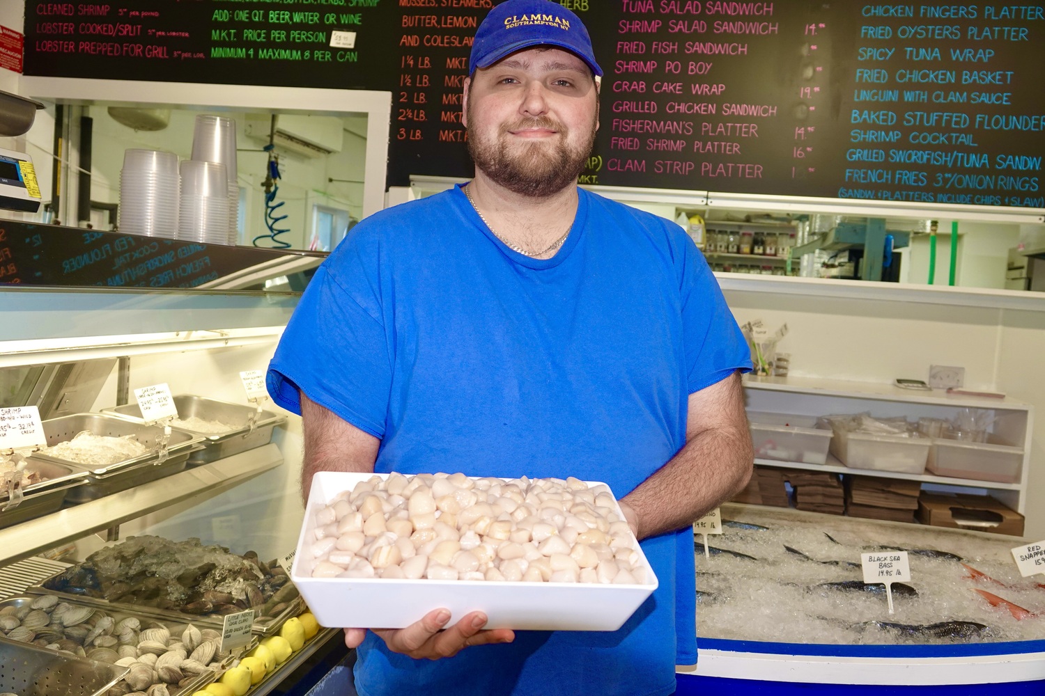 Chris Dubritz said that The Clamman in Southampton Village has been getting bay scallops fresh from local baymen every couple days for the past week. MICHAEL WRIGHT