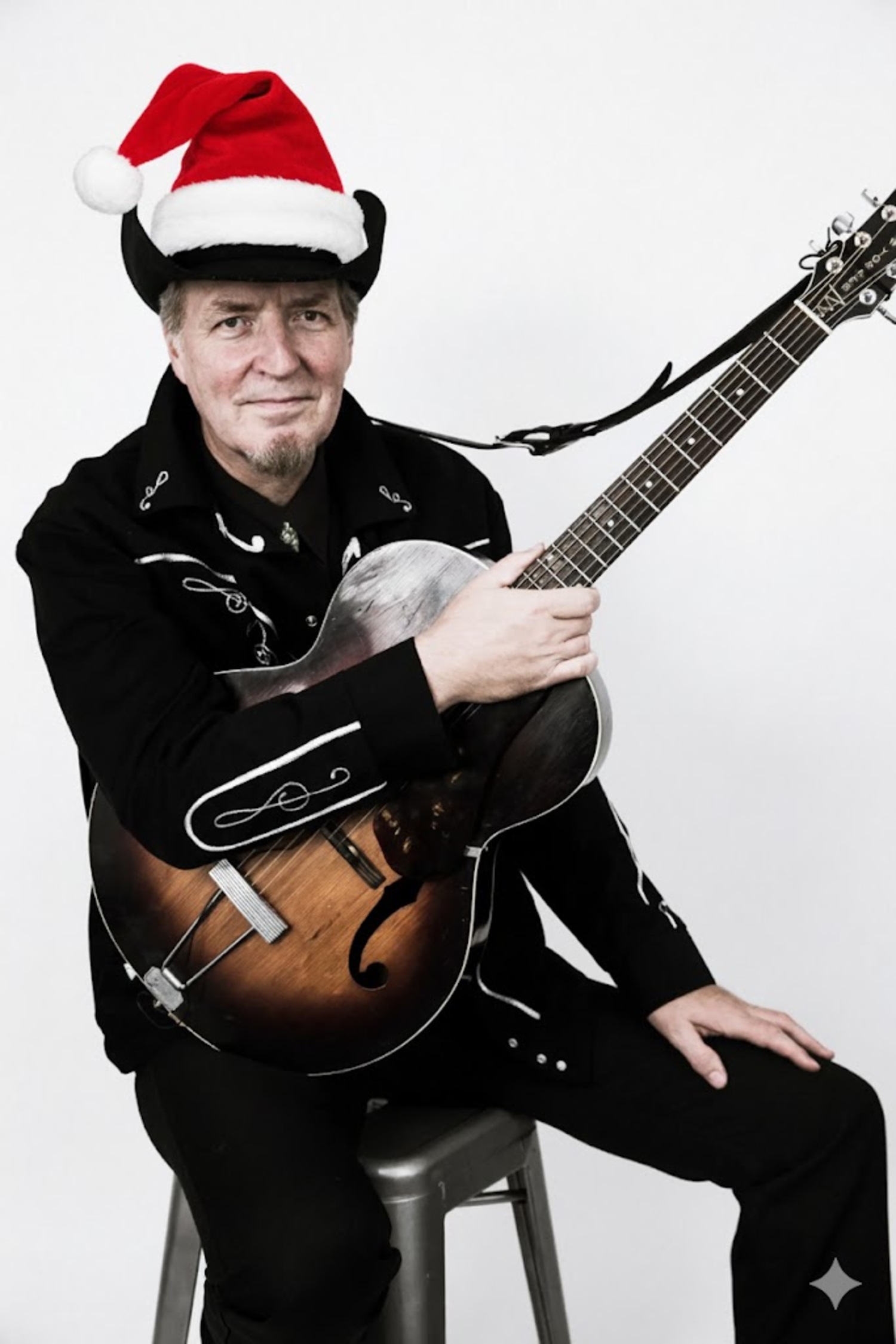 Gene Casey will join Jason D. Williams and the Vendettas in their annual Rockabilly Christmas show at The Suffolk in Riverhead, on December 18. Randee Daddona photo with AI graphics