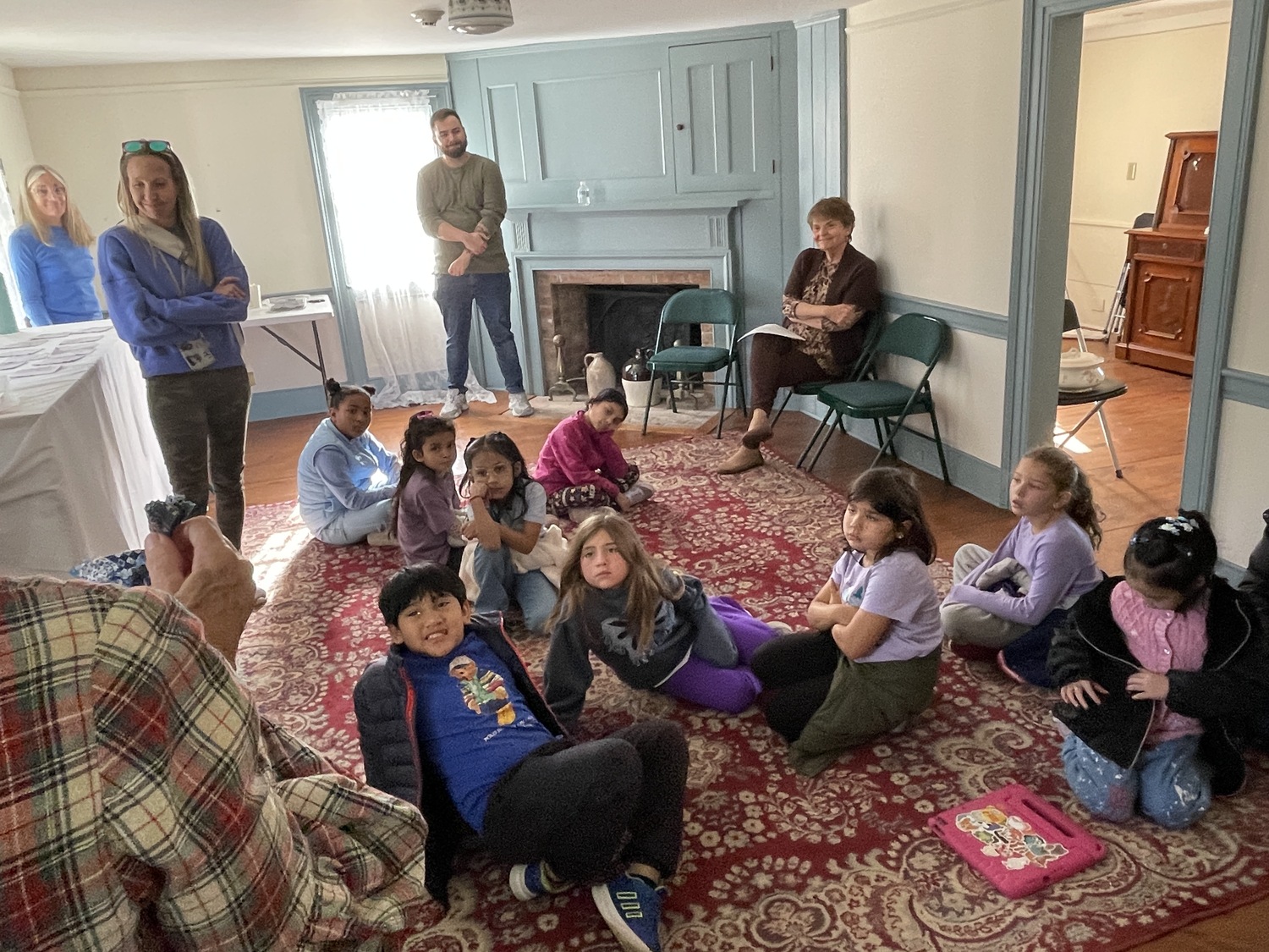 Second graders from Westhampton Beach Elementary School recently visited the Greater Westhampton Historical Museum's Tuthill House Museum to learn how to make lavender sachets. COURTESY TOM HADLOCK