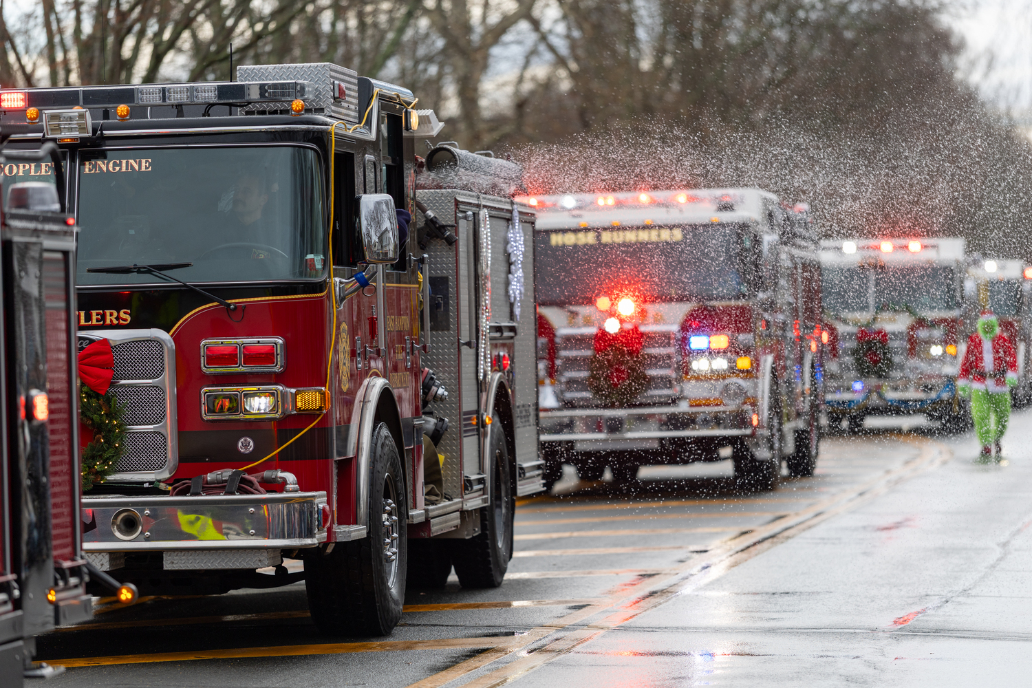 The Santa Parade on Saturday in East Hampton Village.  RON ESPOSITO