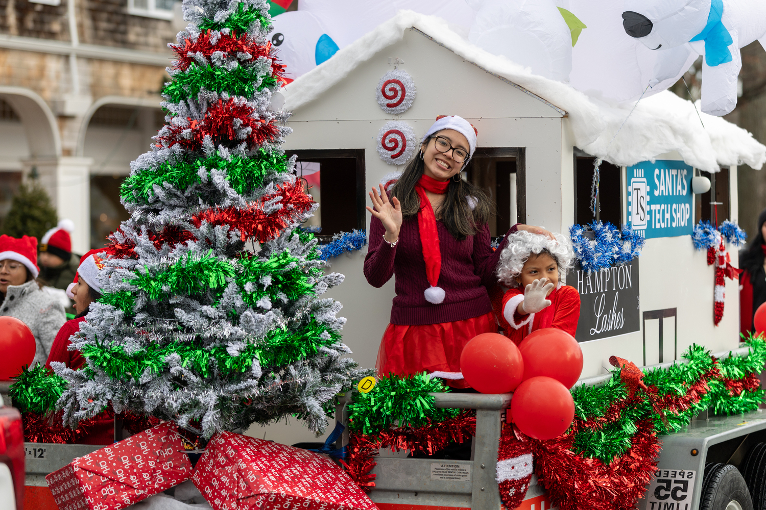 The Santa Parade on Saturday in East Hampton Village.  RON ESPOSITO
