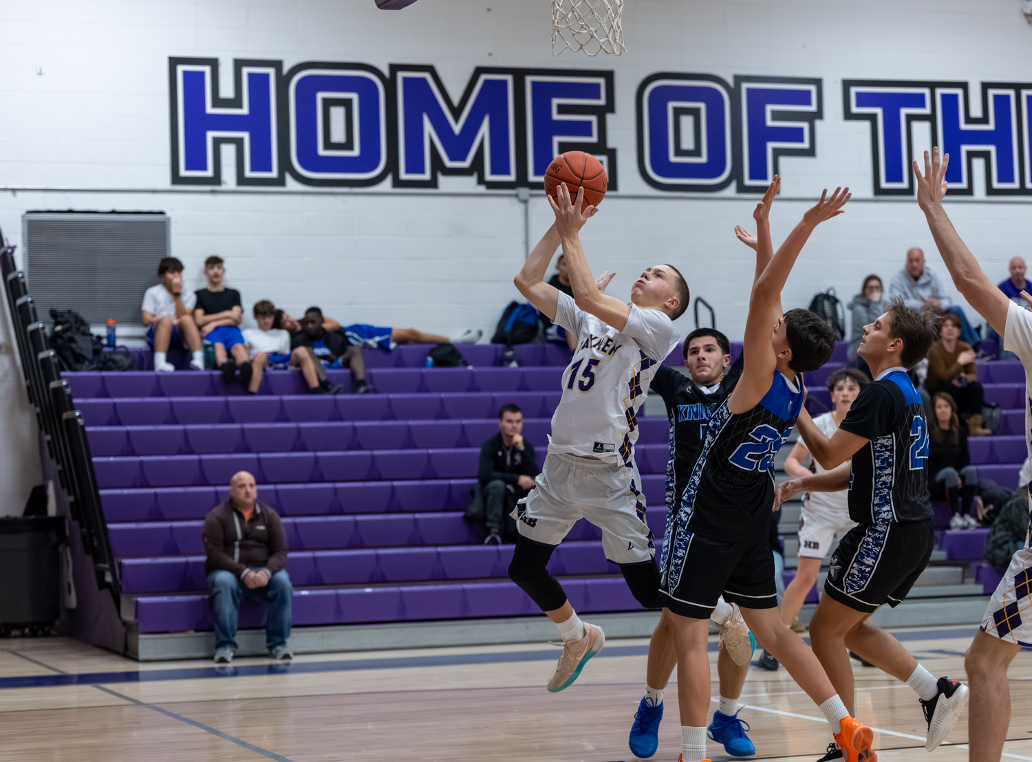 Hampton Bays junior John Tedesco breaks through the Smithtown Christian defense.  RON ESPOSITO