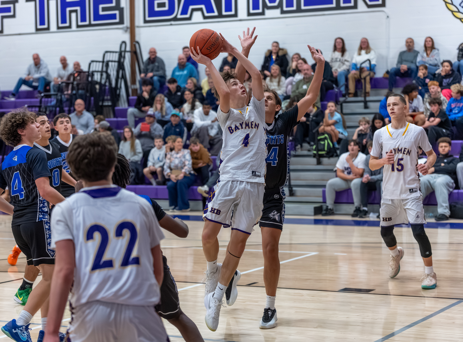 Kyle Gorman tries to score for the Baymen.  RON ESPOSITO