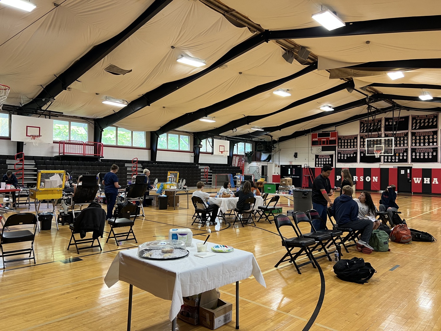 Pierson's Interact Club has been busy and thriving in recent months. Students revived the blood drive, and also made a visit to the Bridgehampton Senior Center, spending time with guests there, giving them manicures.