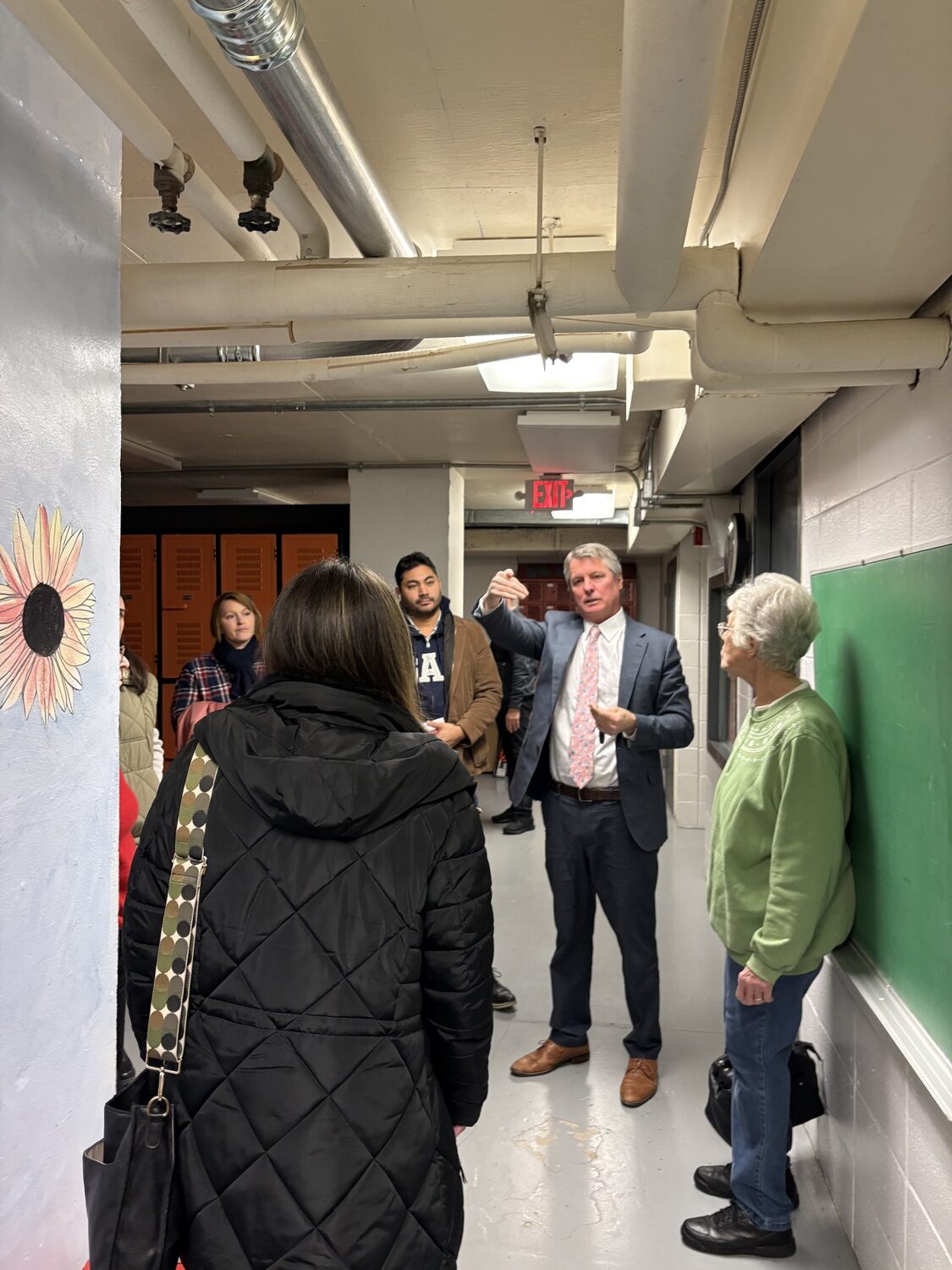 Superintendent Jeff Nichols gave a tour of the facilities that would be upgraded and improved if the bond referendum passes in January. The robotics room and locker rooms would be upgraded. CAILIN RILEY