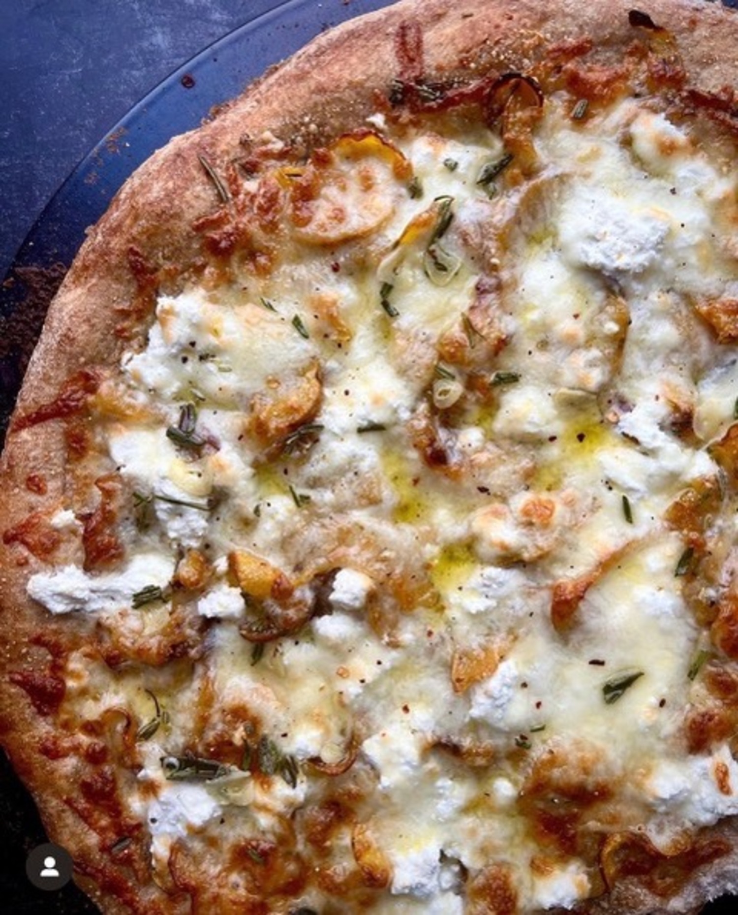 Pizza inspired by Chef Andrew Mahoney’s venison sausage version at the annual Farmer & Hunters Feast at Sagaponack Farm Distillery. ROBYN HENDERSON-DIEDERIKS