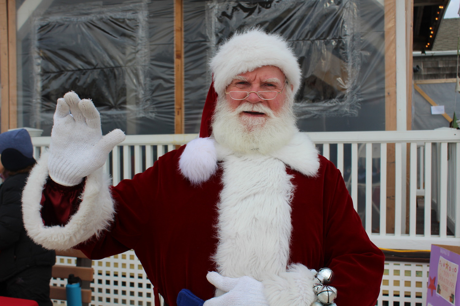 Santa at he Polar Bear Plunge at Coopers Beach on Saturday.  LEE MEYER