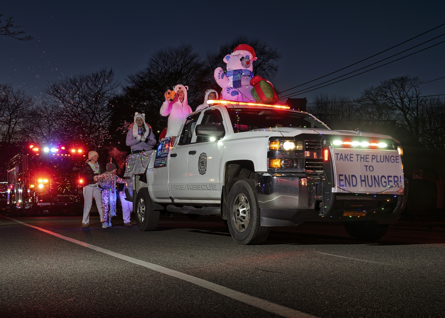 The Heart of the Hamptons Polar Bear Plunge Float. The Plunge will be held on December 13 at 10 a.m. at Coopers Beach.  COURTESY WESTHAMPTON BEACH FIRE DEPARTMENT