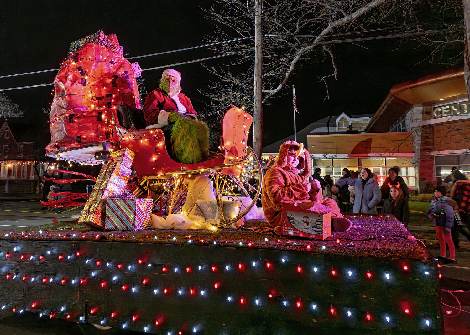 The Westhampton Beach Fire Department received an award as Best Fire/EMS Float at Saturday’s Center Moriches Fire Department Annual Holiday Parade.  COURTESY WESTHAMPTON BEACH FIRE DEPARTMENT