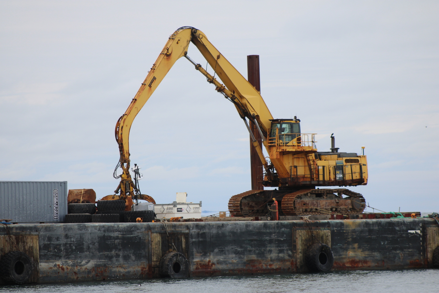 An excavator equipped with a 