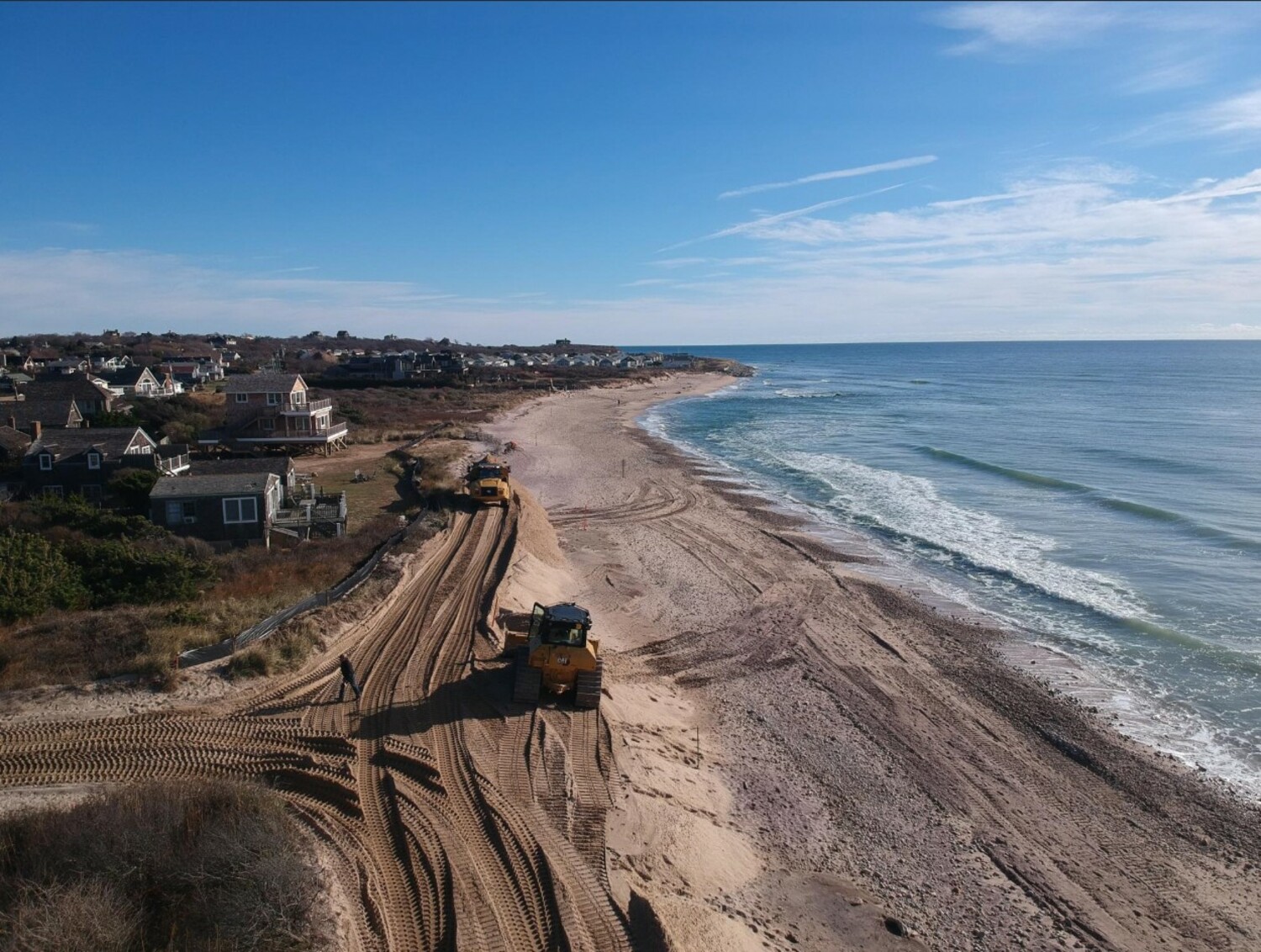 Bistrian Materials completed the work, which entailed the placement of up to 20,000 cubic yards of sand on the beach. EAST HAMPTON TOWN